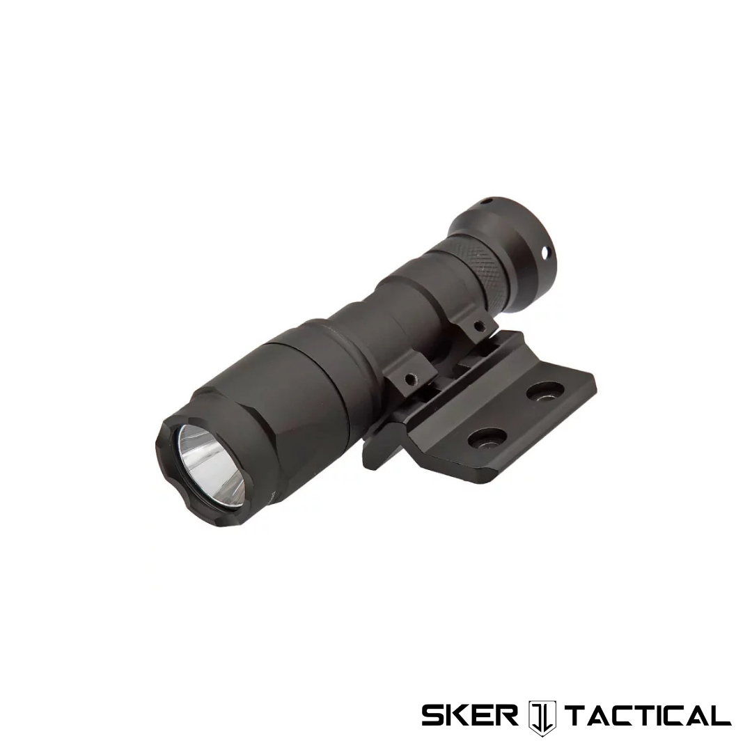 45° Offset M-LOK Light Mount with Flashlight Installed