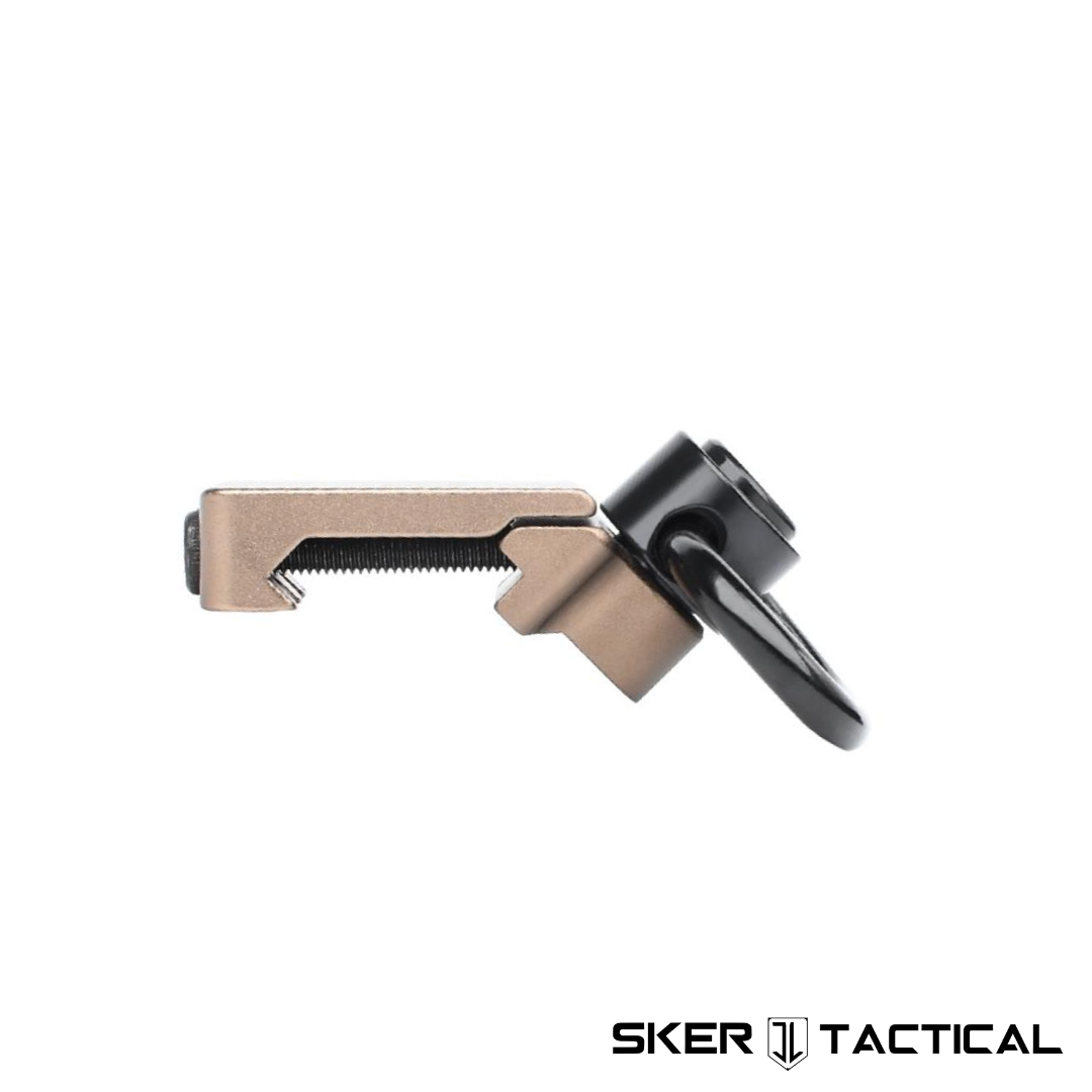 Tan 45° Picatinny QD Swivel Mount Side Profile