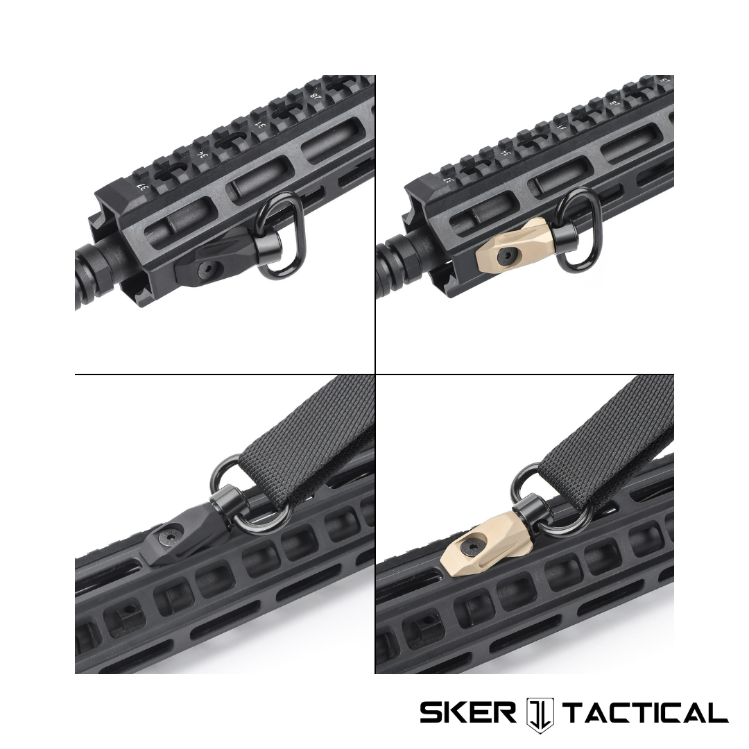 45° M-LOK QD Swivel Mount Installed on Rifle with Sling