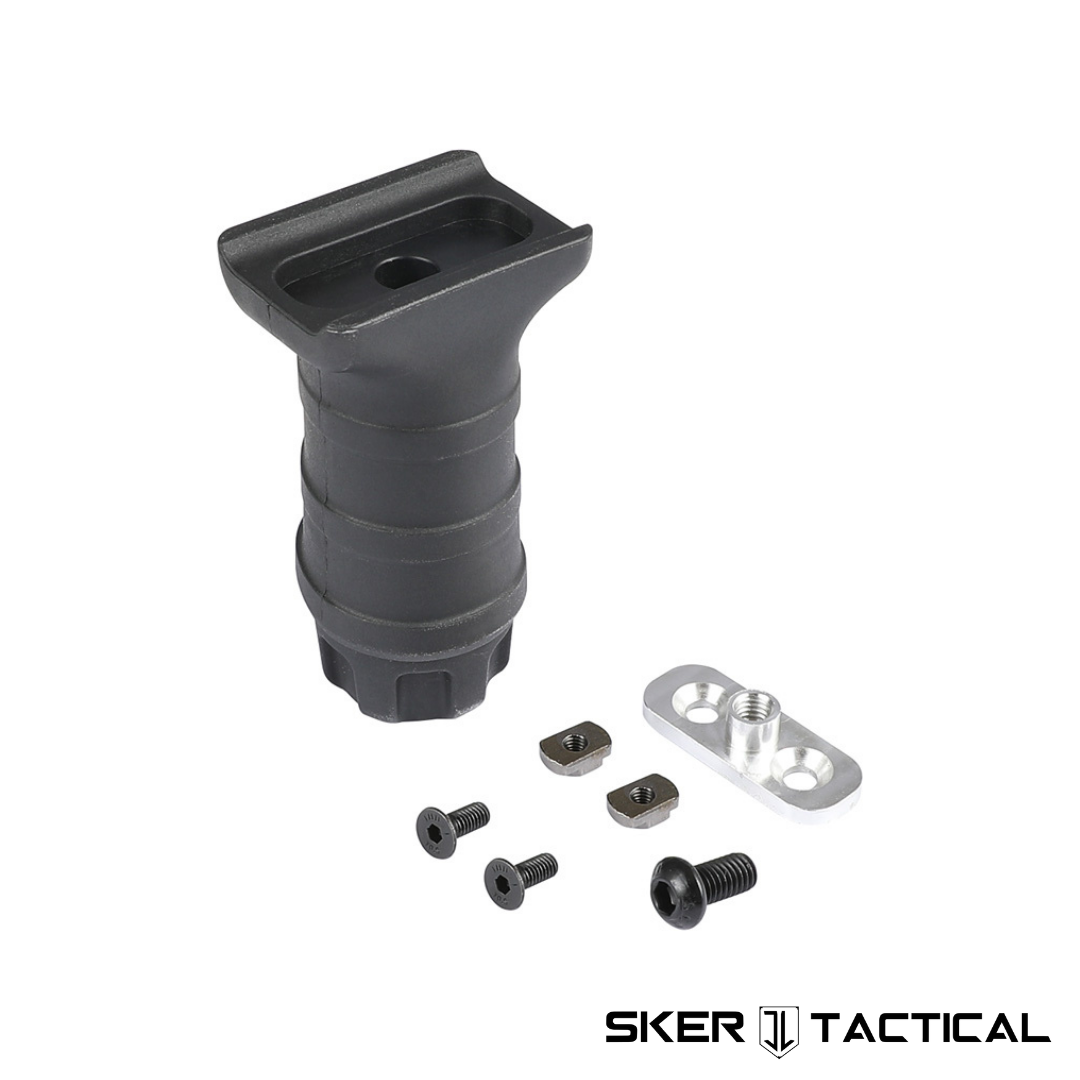 QD VFG M-LOK Grip displayed with all included parts