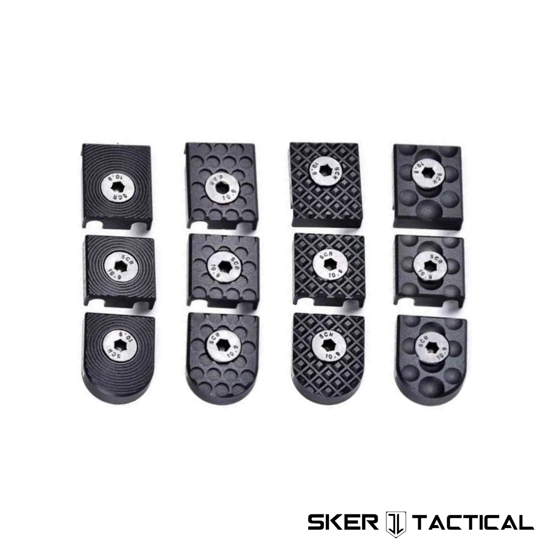 Black M-LOK Wire Guide Kit in Lined, Dots, Knurled, and Dimpled Pattern Versions