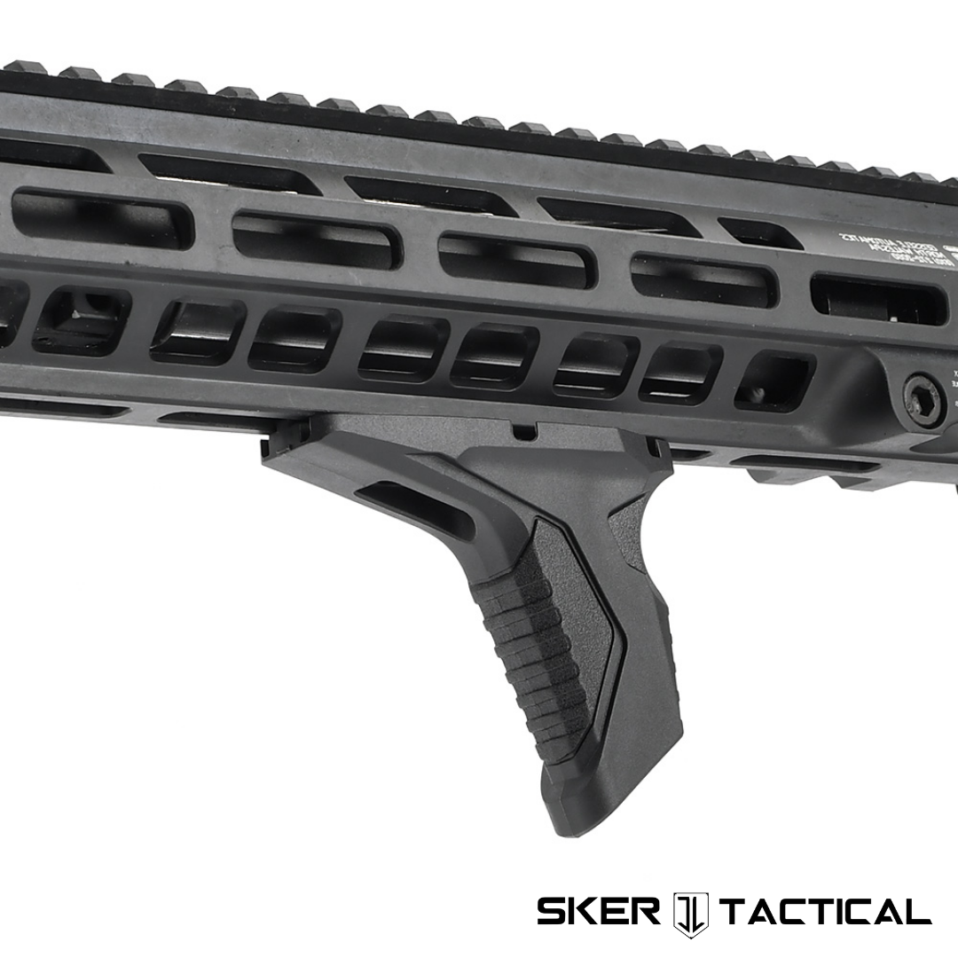 Black MOD 5 M-LOK Grip Stop mounted on firearm