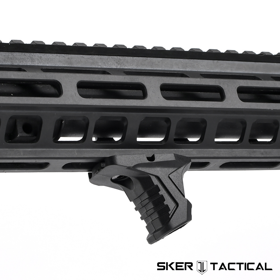 Black MOD 6 M-LOK Grip Stop mounted on firearm