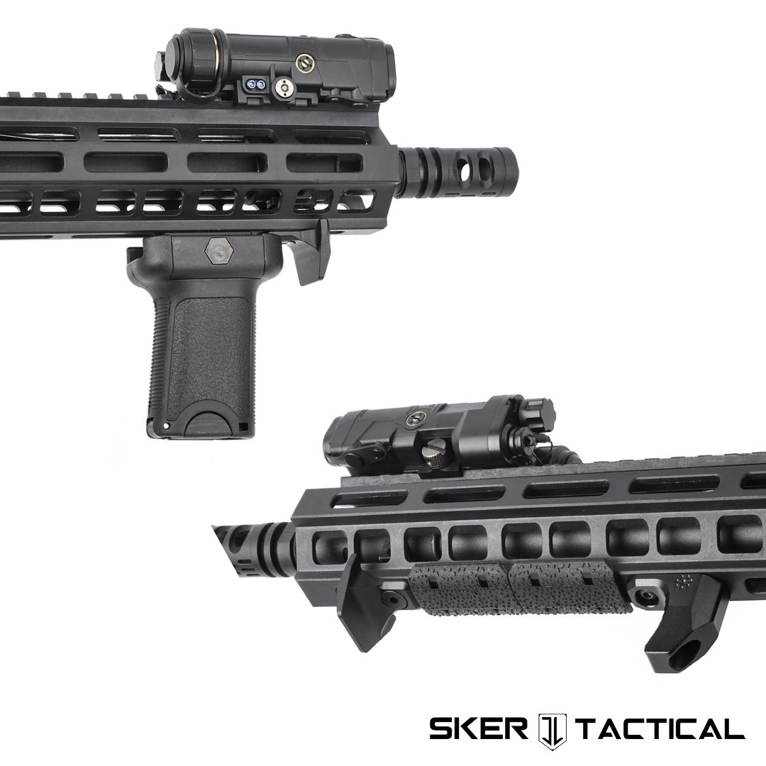 Black MOD 3 M-LOK Barricade mounted to firearm handguard