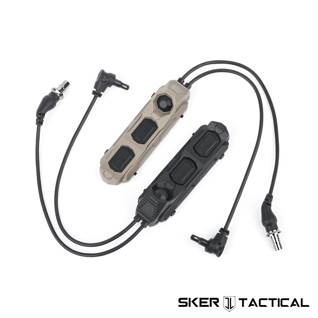 Black and Tan Picatinny M-LOK Control Unit with SureFire Light Plug and Crane Laser Plug