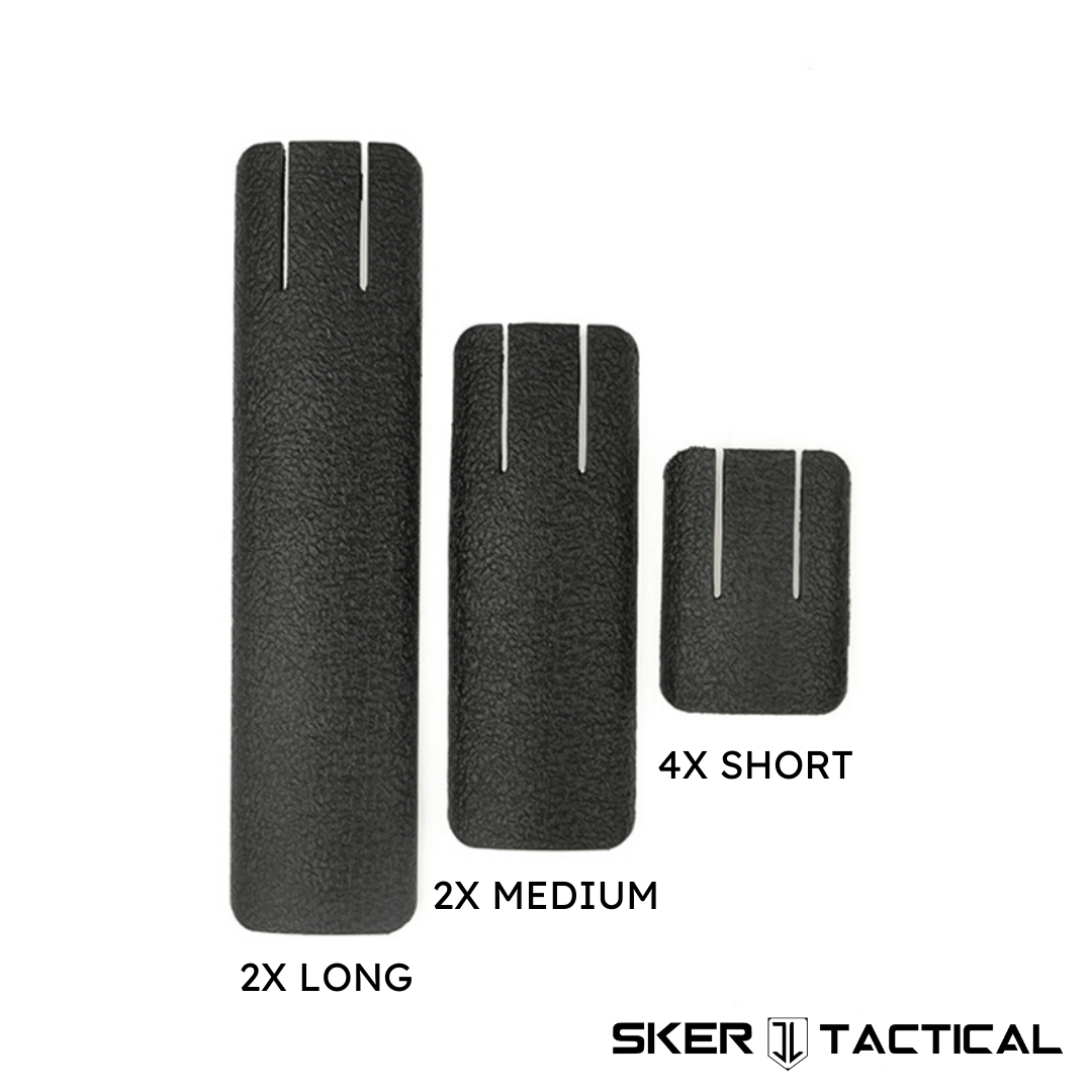 Black Flat Rail Cover Kit Shown in 3 Sizes