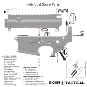 Individual AR-15 Spare Parts with Diagram