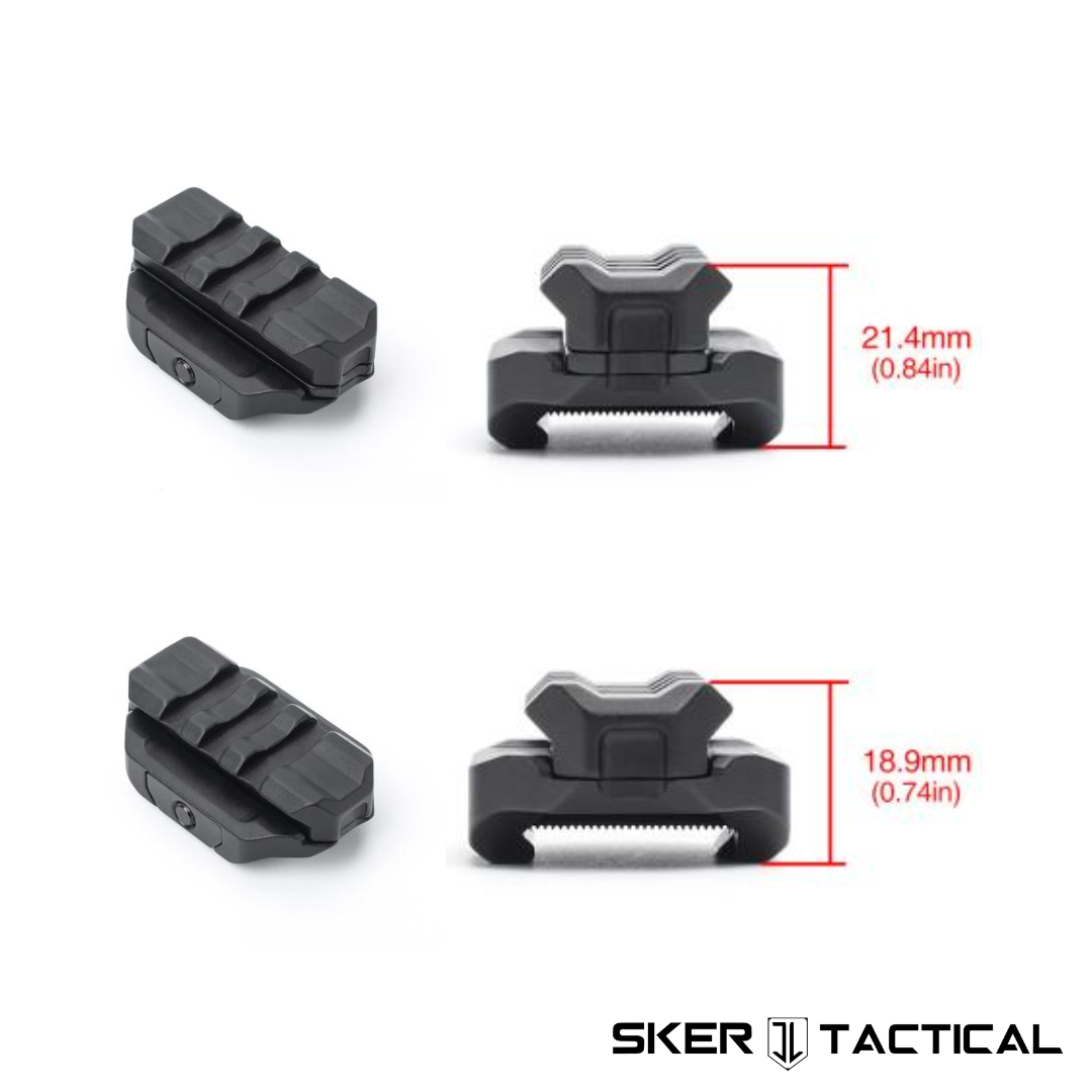 Picatinny Riser + T1/T2 Mount with height diagram