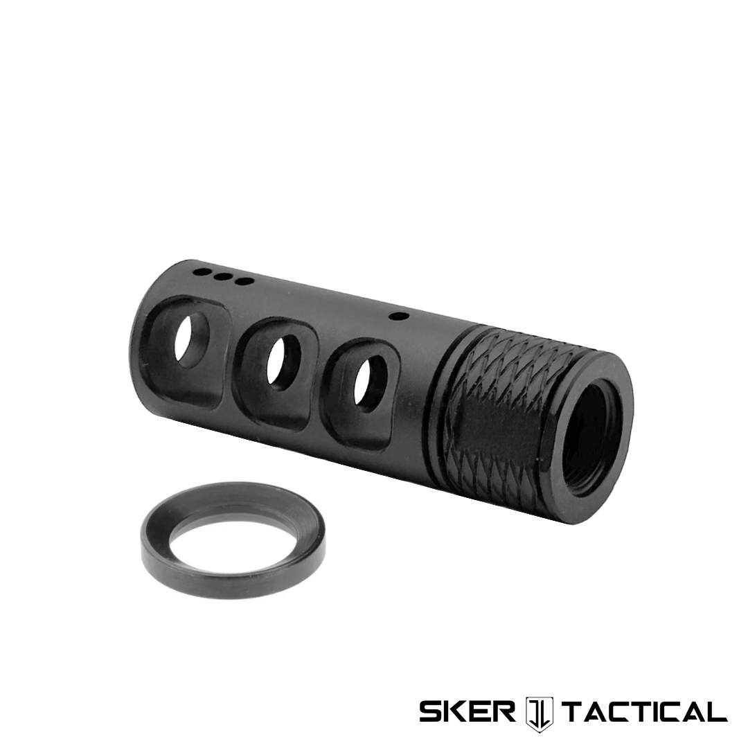 MOD 1 Triple Port 5.56 AR-15 Muzzle Brake with Crush Washer