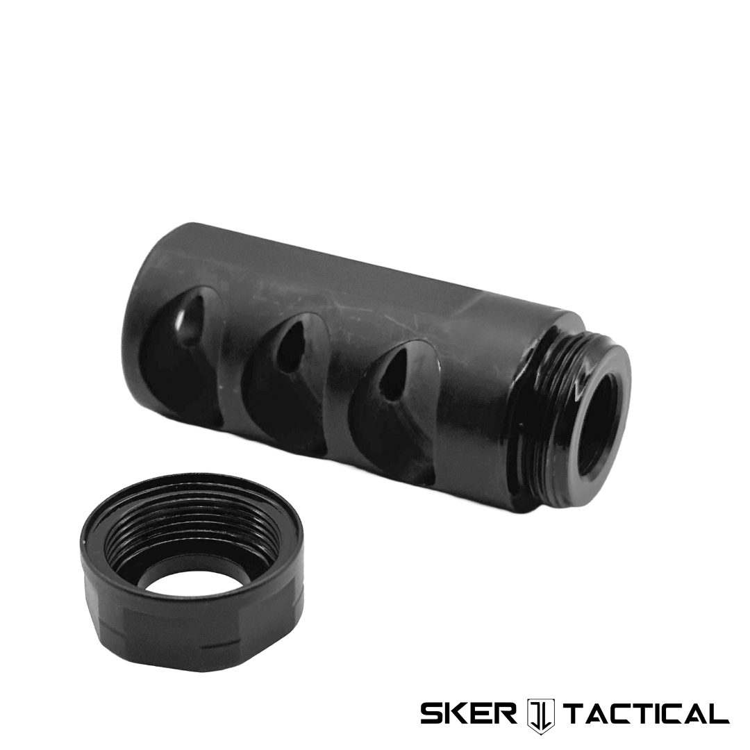 MOD 5 Self Timing Triple Port 5.56 Muzzle Brake Dissassembled