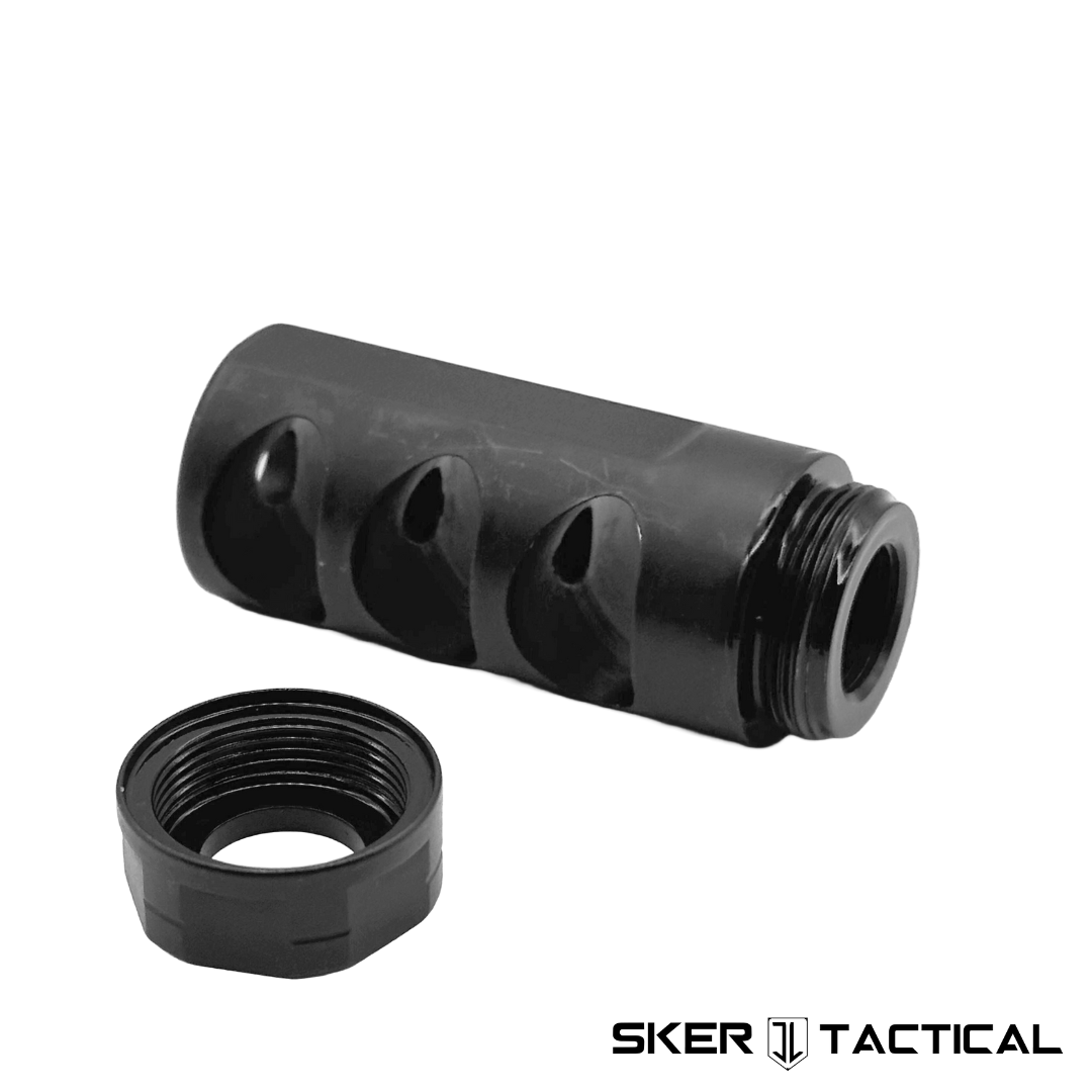 MOD 5 Self Timing Triple Port 5 56 Muzzle Brake SKER Tactical MOD 5 Self Timing Triple Port 5 56 Muzzle Brake SKER Tactical