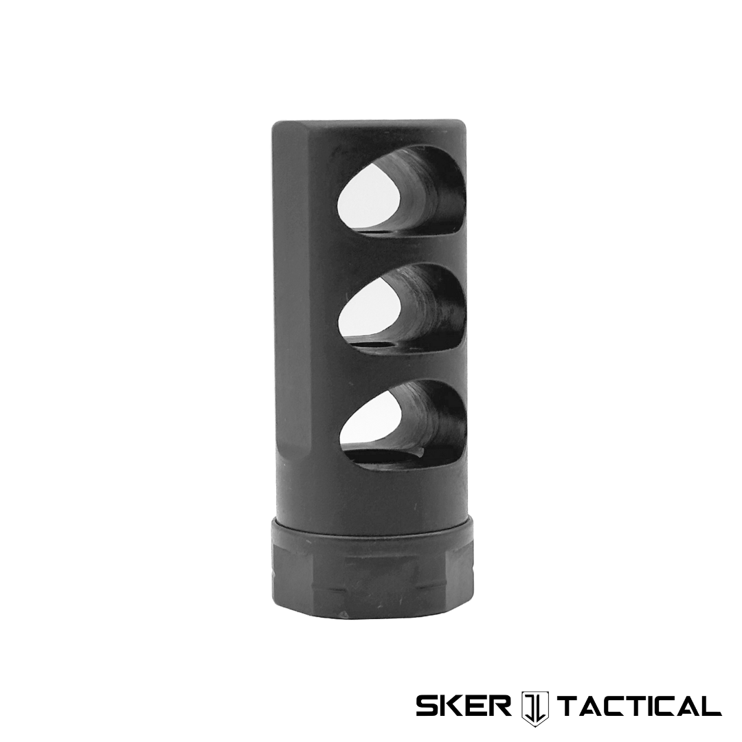 MOD 5 Self Timing Triple Port 5.56 Muzzle Brake Side Angle