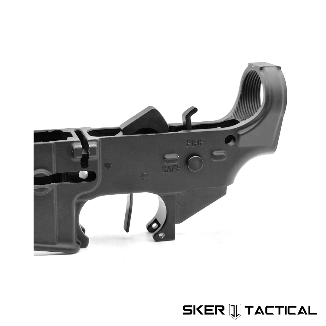 Enhanced Flat Face AR-15 Mil-Spec Trigger Kit installed in Lower